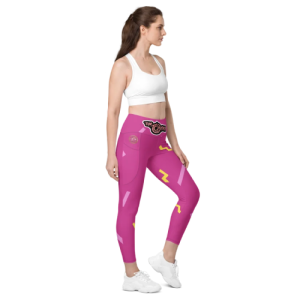 Leggings with pockets pink